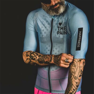 Camiseta de Ciclismo Love The Pain para Hombre, Maillot tran