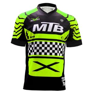 Camiseta de manga corta de ciclismo para hombre, uniforme DH