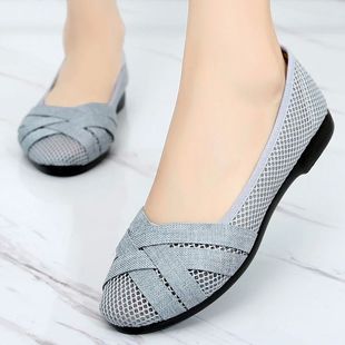 casual women sapatos loafers breathable cloth mesh Cresfmix