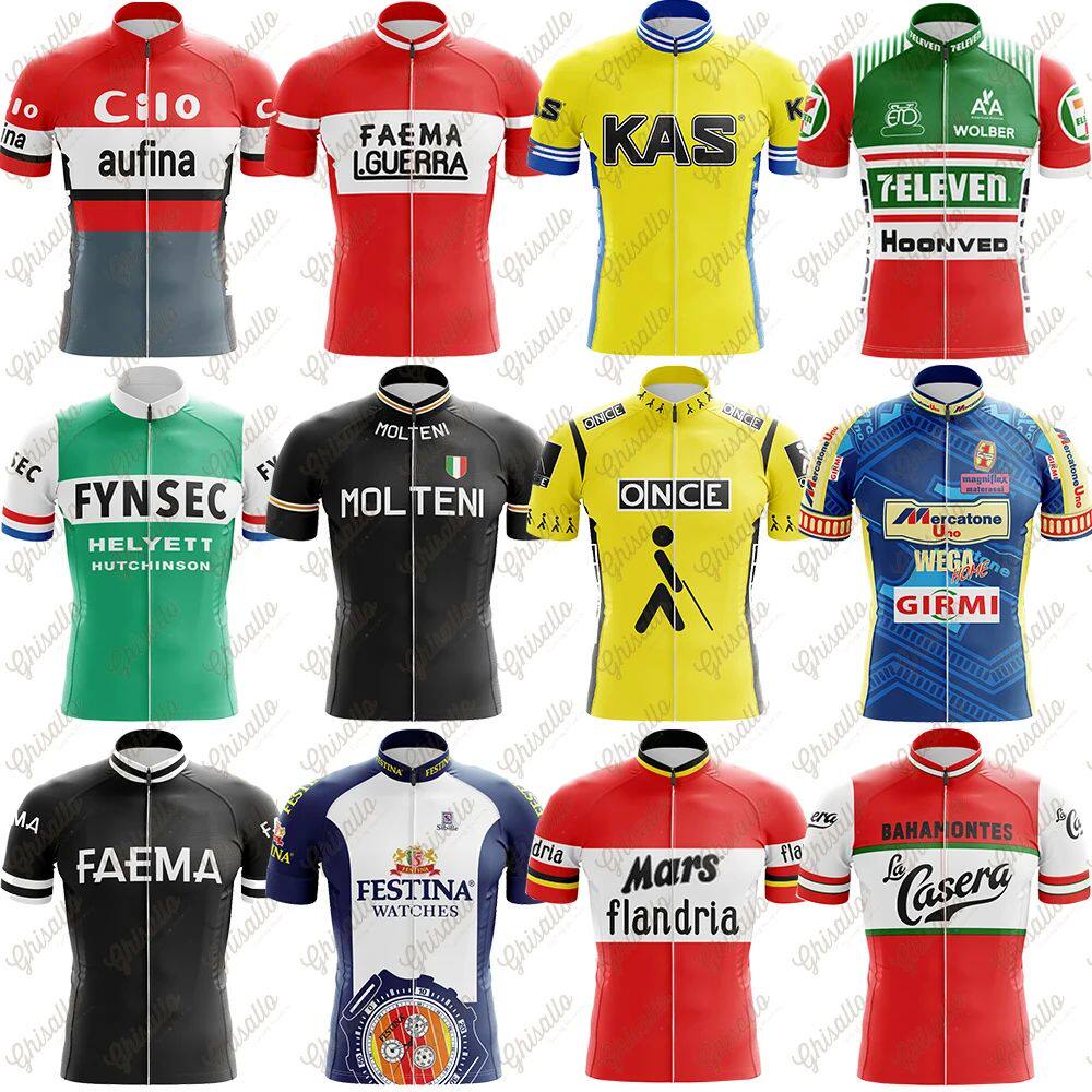 Camiseta de ciclismo Retro para hombre, Maillot reflectante - 实物图