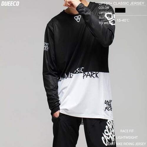 Duoeco-maillot de ciclismo para hombre, Jersey de manga larg