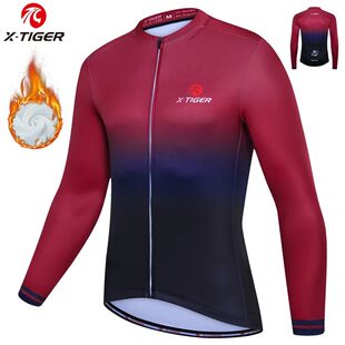 X-TIGER-camisetas de Ciclismo de manga larga para hombre y m