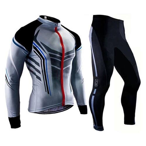 Camiseta de manga larga de Ciclismo para hombre, pantalones