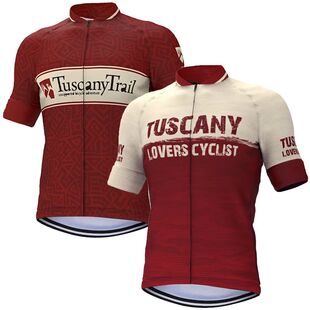 Tuscany Lovers Cycling Jersey Red Bike Clothing Gravel Bicyc