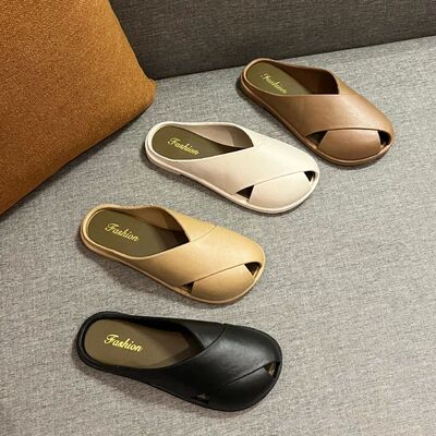 2024 New Summer Fashionable Versatile Women's Slippers Half-