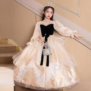 法式 黑色晚禮服裙女2024新款 高級(jí)感成人禮輕奢小眾高端主持人藝考