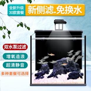 30背滤双水泵循环鱼缸小型客厅办公室全套慈鲷缸水草超白缸原生缸