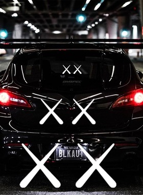 潮牌XX汽车贴纸改装车贴创意装饰贴后档玻璃拉花帖贴画三角窗小窗