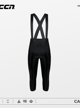 CCN骑行裤男士款纯黑色背带七分裤春夏秋季自行车公路车带侧兜
