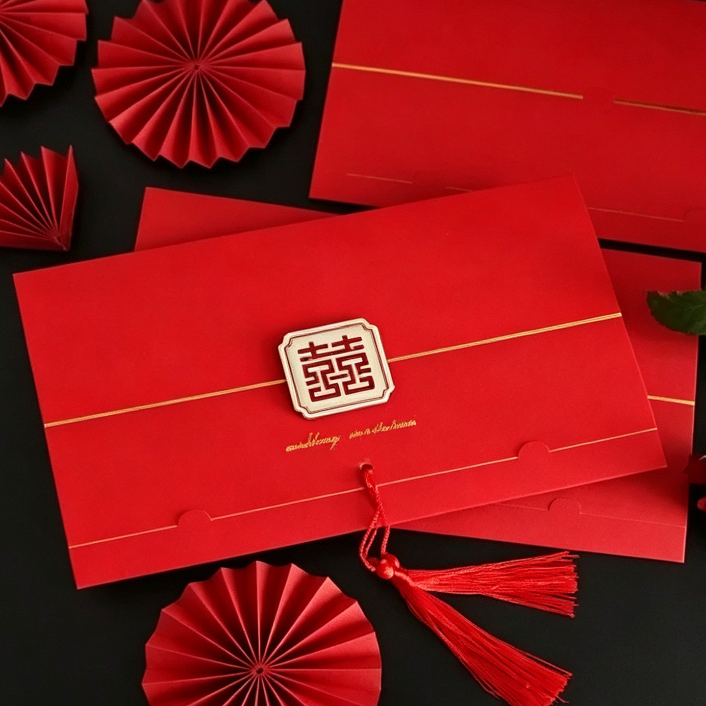 酒红色请帖结婚邀请函2026新款请柬婚礼纸质喜帖定制打印请贴喜贴