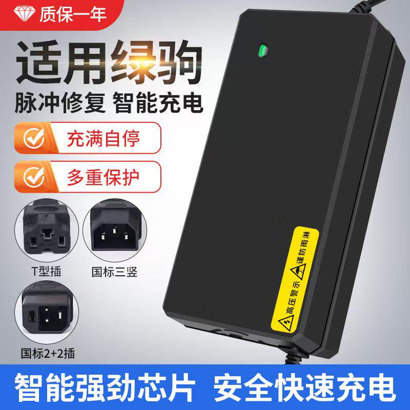 适用绿驹电动车充电器48-72V