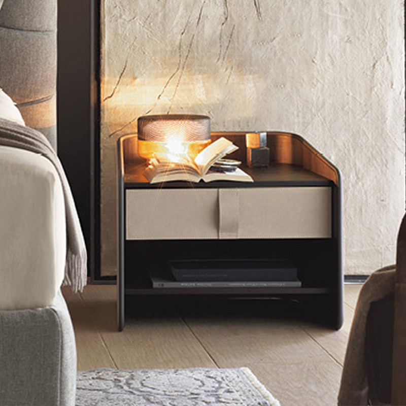 后现代轻奢意式椭圆形创意异形床头柜收纳柜卧室小户型极简北欧风