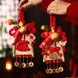 新年装饰品万字结挂饰2026春节门把手葫芦挂件过年场景布置中国结