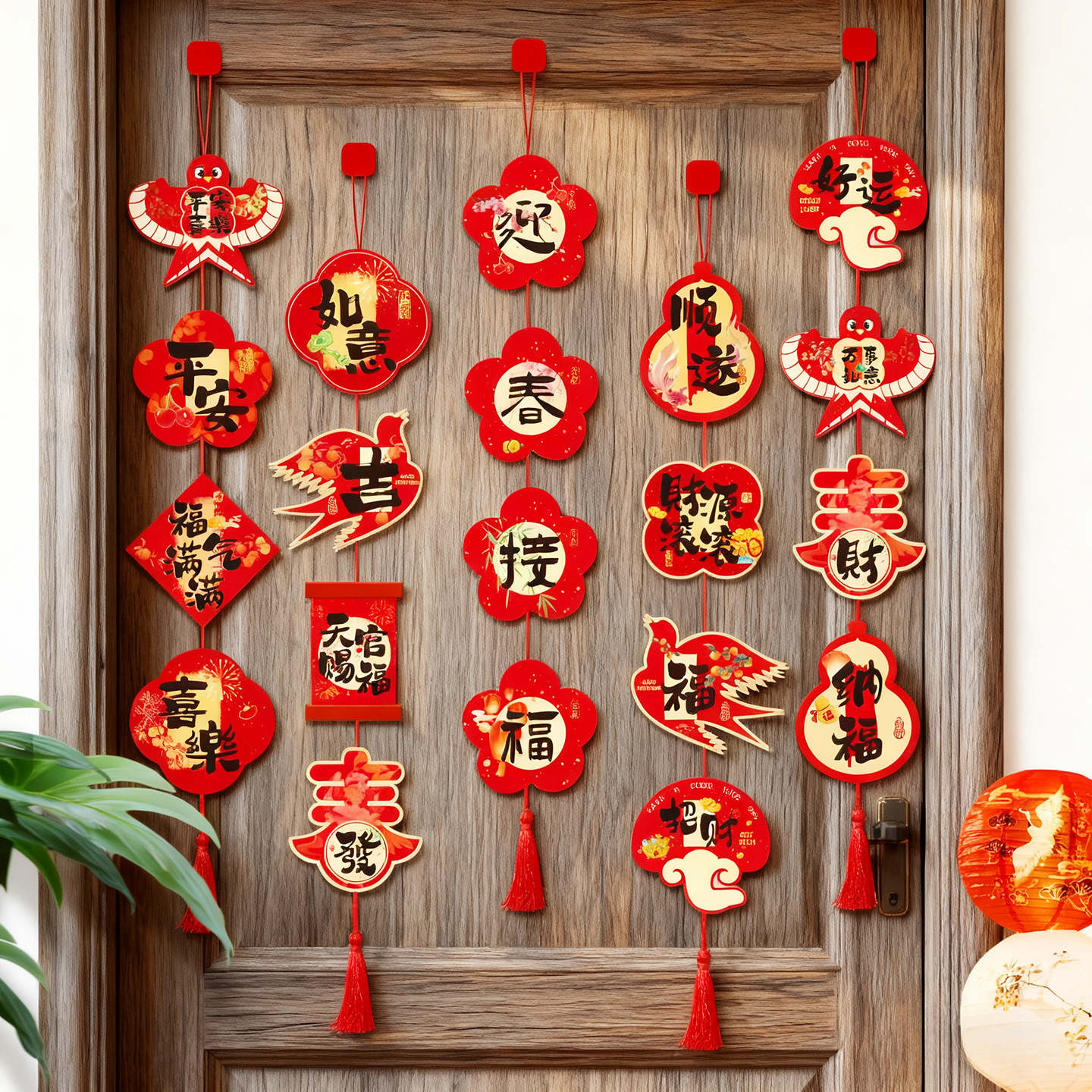 2026马年新款卡纸挂件装饰过年春节店铺玻璃门柜台教室喜庆场景布