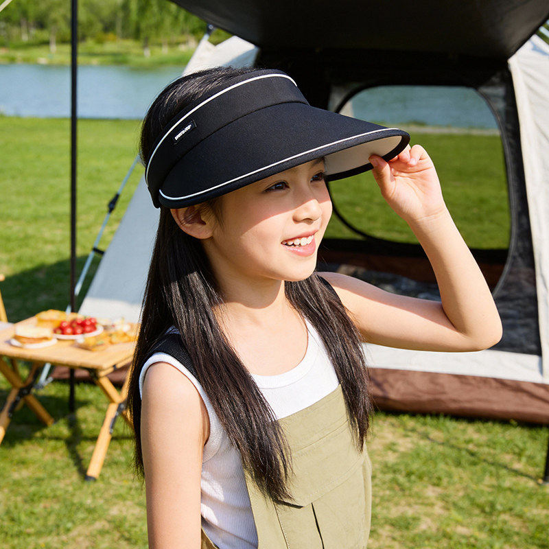 儿童防晒空顶帽女童夏季2026新款加大檐户外遮阳防紫外线太阳帽子