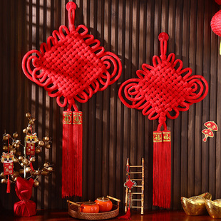 绒布中国结挂件客厅福字挂饰大号红色入户门乔迁新居装饰2025新款