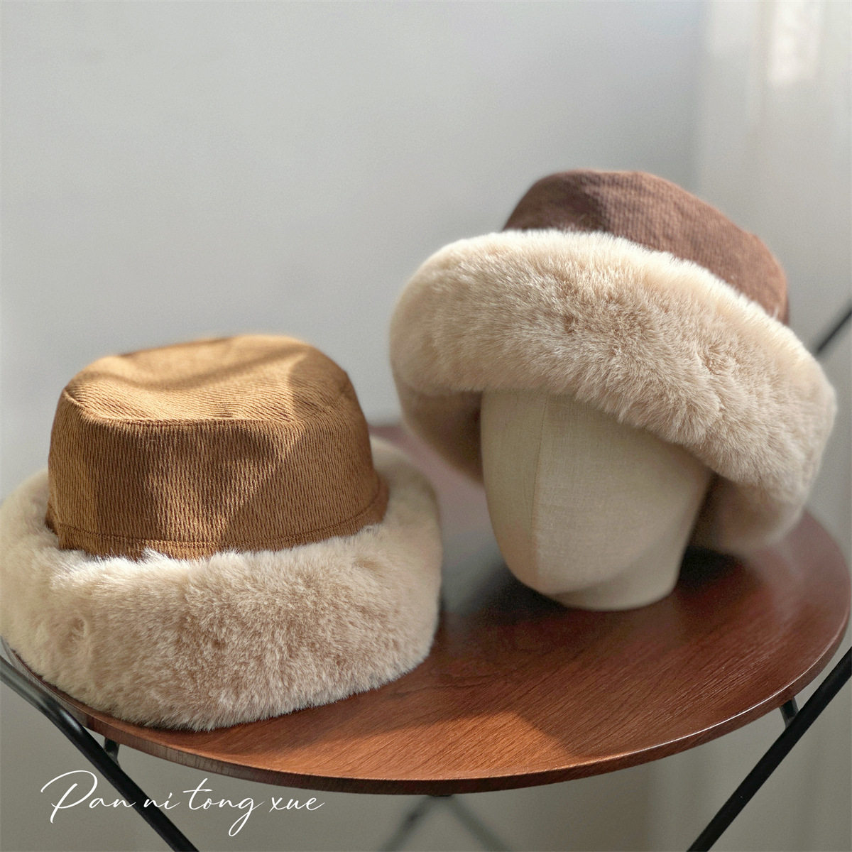 冬季柔软毛绒帽灯芯绒韩版护耳帽加厚渔夫帽保暖包头帽防风冬帽女,居家日用,披肩防护帽,淘宝优惠券,粉丝福利购,淘宝优惠卷