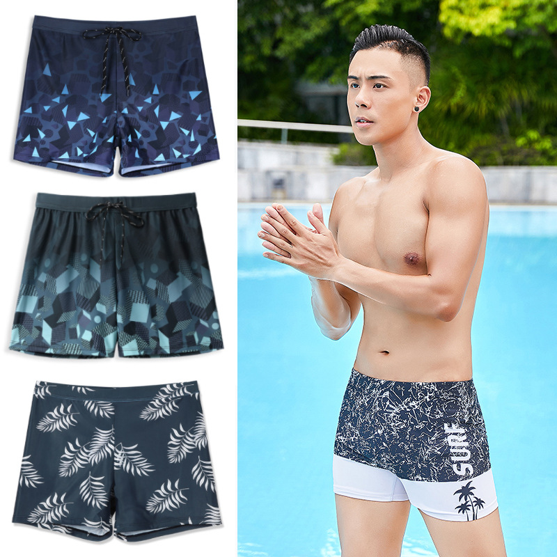 泳裤男防尴尬潜水宽松版游泳装备男士泳衣平角游泳裤温泉大码泳装