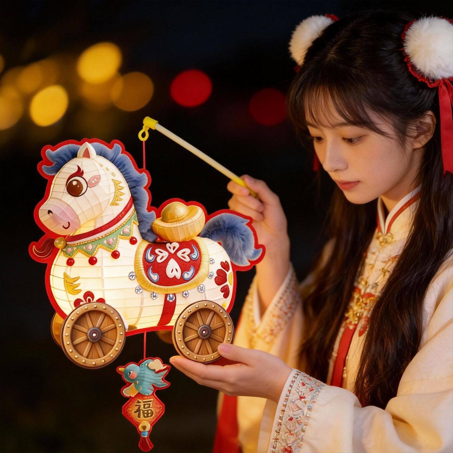 2026新年马年儿童手提发光灯笼儿童礼物手diy材料包春节元宵花灯,节庆用品/礼品,灯笼材料包,淘宝优惠券,粉丝福利购,淘宝优惠卷