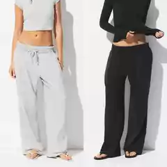 Slimming and Hip-Covering! Kardashian 26 Spring/Summer Cotton Series Cotton Casual Wide-Leg Pants Straight-Leg Trousers