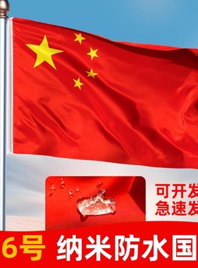 五星红旗中国国旗纳米防水旗帜户外升旗国庆节装饰壁挂654321号旗杆小国旗手摇旗灯杆旗旗帜子订做串旗