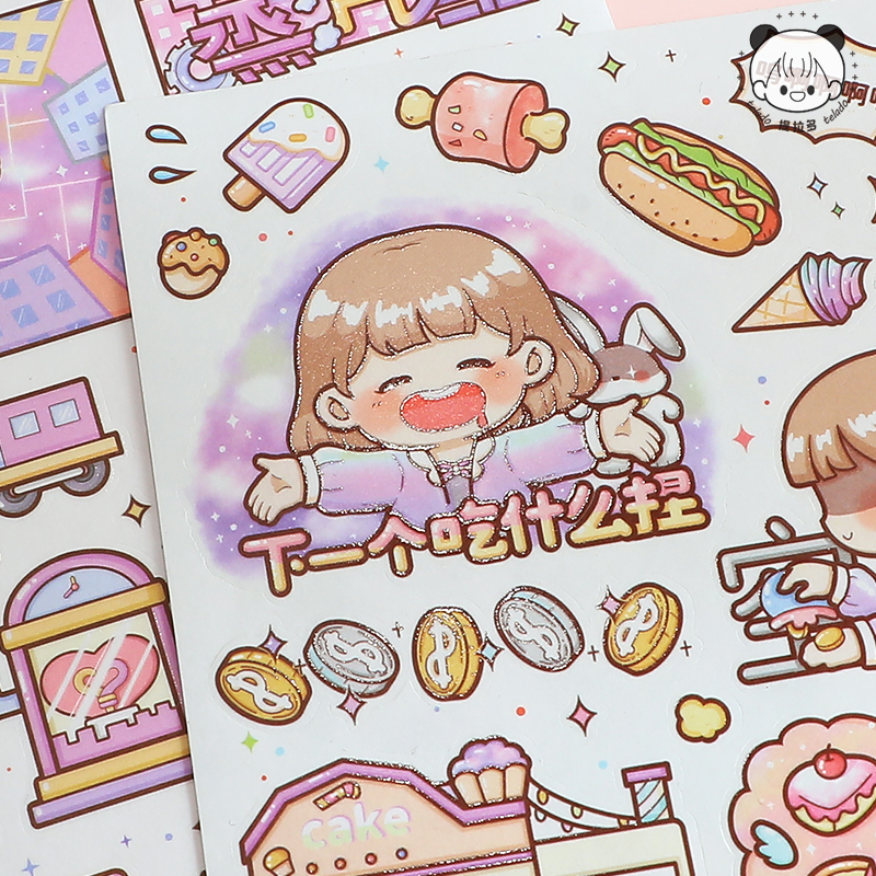 可爱卡通手帐贴纸儿童手账和纸贴纸贴画少女风格