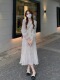 甜美初恋绝美小裙子收腰仙女A字裙 连衣裙女秋季 法式 白色雪纺长袖