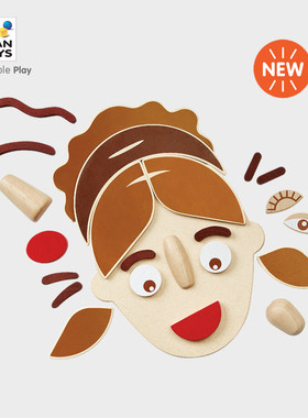 【栗栗巫】plantoys8903木制五官拼图益智儿童玩具游戏开放互动