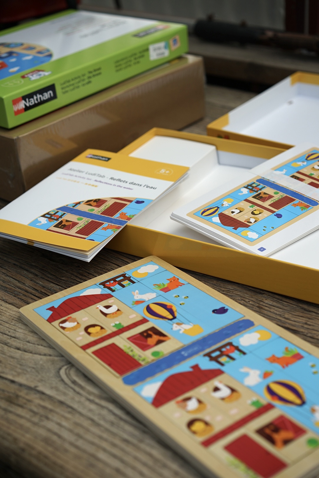 nathan& totstuff水中倒影儿童视觉识别数学水平轴对称观察分析