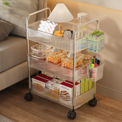 亚克力零食小推车置物架落地移动