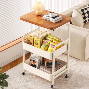 简约小推车收纳层架零食置物架客厅多层零食架可移动厨房夹缝菜篮