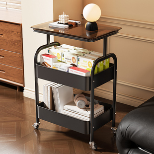 零食小推车大容量家用客厅卧室收纳架子宿舍床边多层可移动置物架