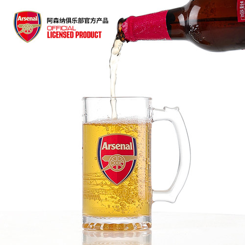 arsenal阿森纳透明啤酒杯