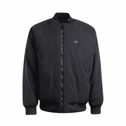 adidas BOMBER OS 复古休闲宽松舒适防风夹克棉服 男款 黑色018仓