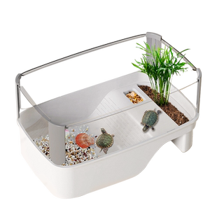 乌龟专用饲养缸底部排水防逃宿舍家用桌面龟缸大号造景爬台生态缸