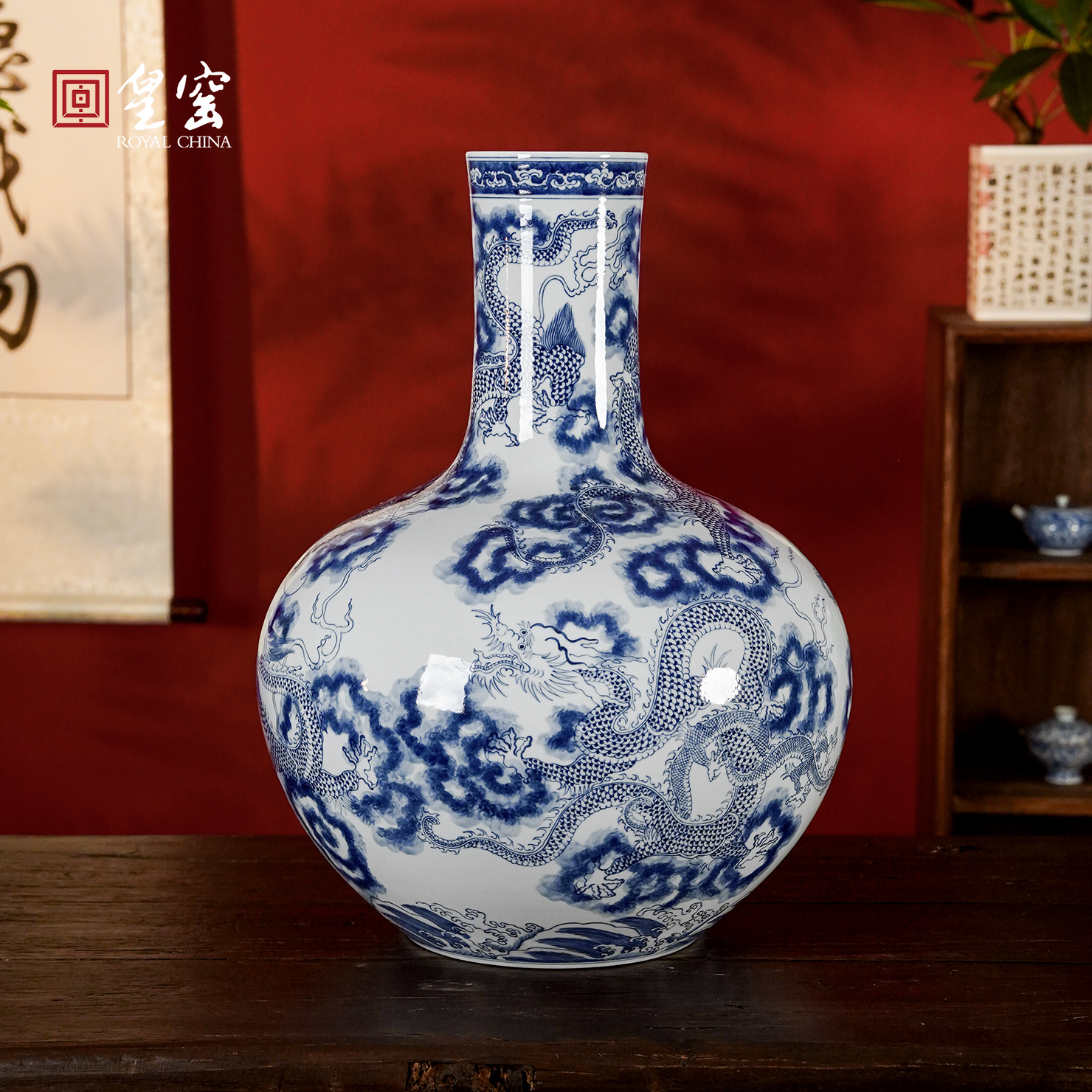 景德镇旗舰店陶瓷仿古中式花瓶