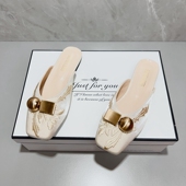 复古搭扣方头平底半拖鞋 2026年新款 女夏季 国风刺绣包头拖鞋 新中式