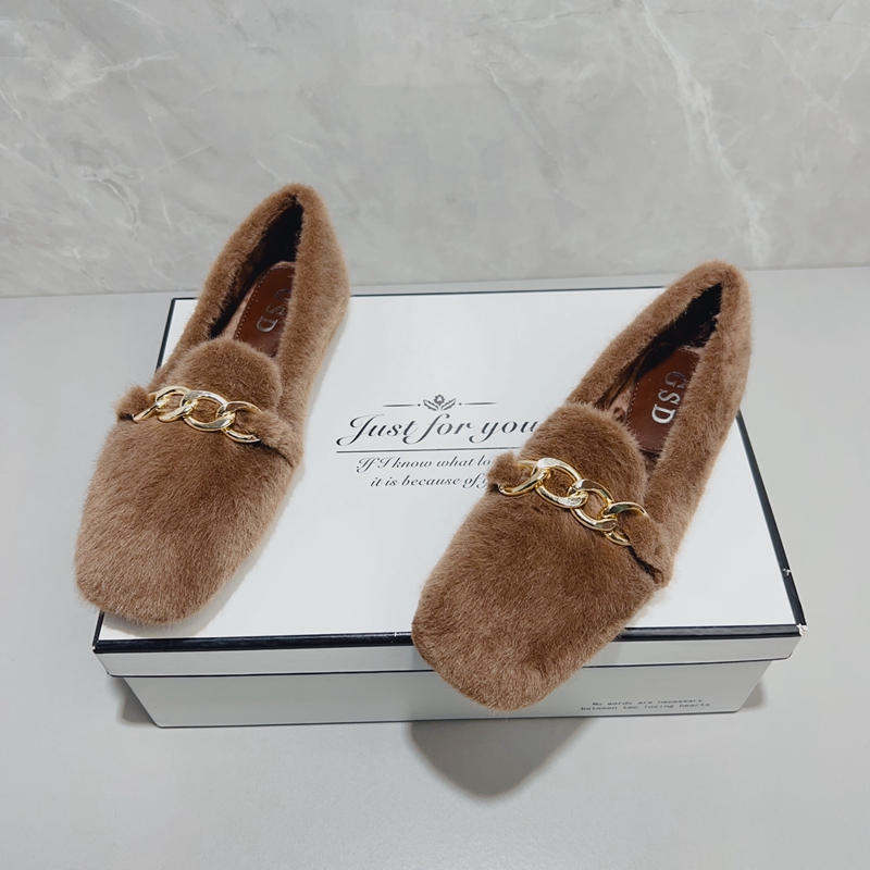 毛毛鞋女外穿2025秋冬新款平底