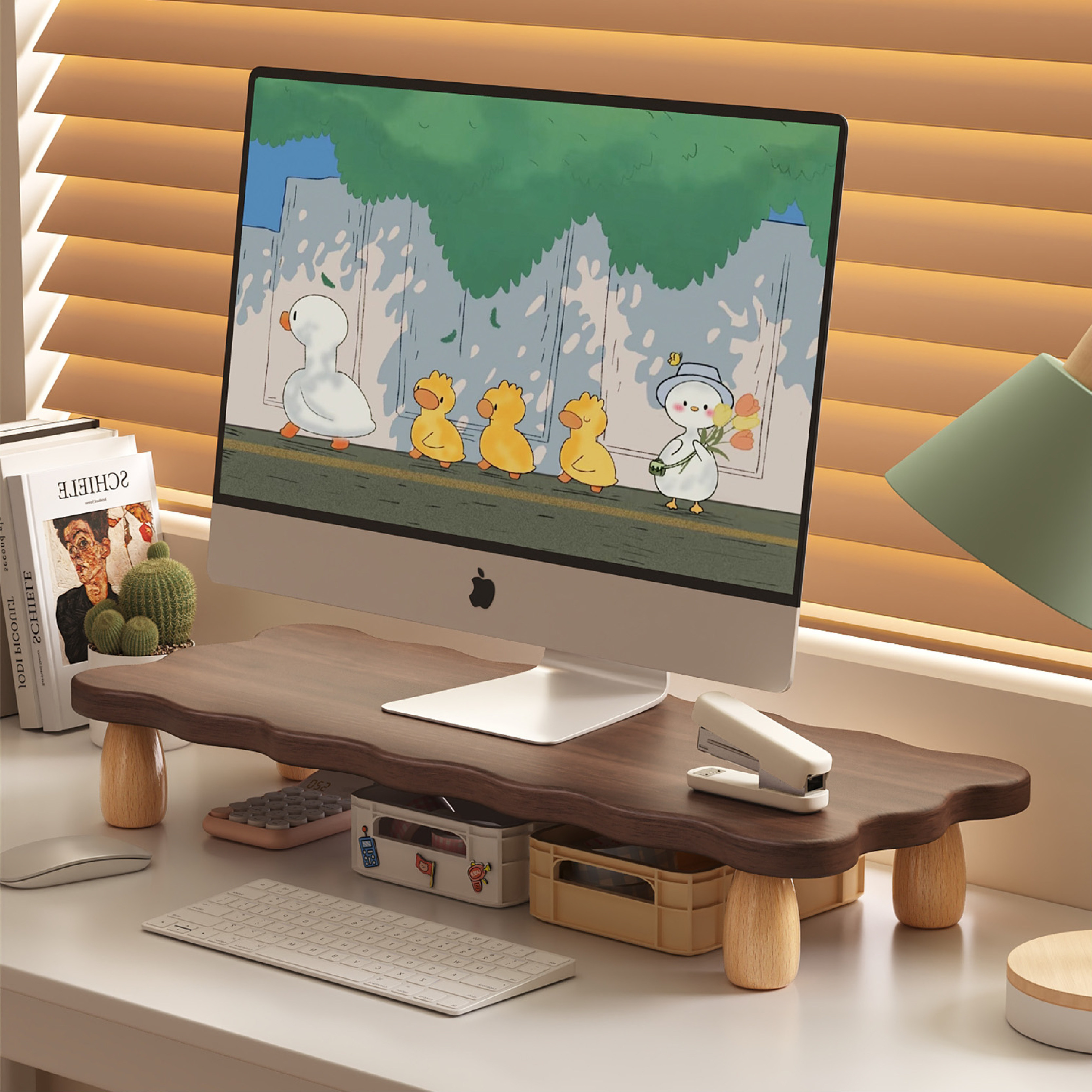 显示器增高架台式电脑增高架笔记本抬高支撑架显示屏屏幕底座垫高托架桌面置物架工位键盘支架办公桌收纳神器