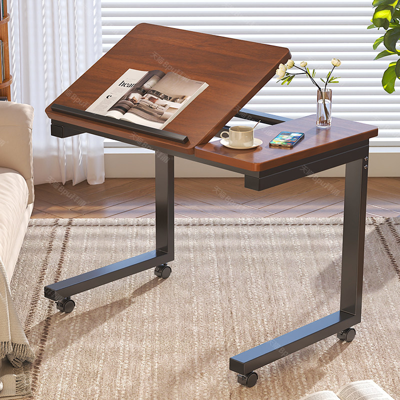 拜浦床边桌可移动笔记本电脑桌子家用卧室学习桌写字桌可调节办公书桌小户型床边桌子带轮懒人小桌板沙发边几
