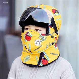 冬季儿童雷锋帽男加厚棉帽子火车头帽125456岁小孩保暖东北护耳帽