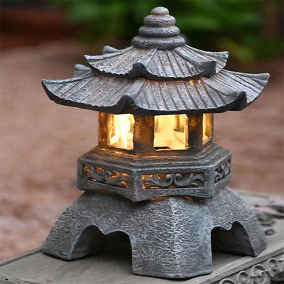 户外太阳能庭院灯别墅花园中式禅意灯民宿风景区树脂彷石灯草坪灯