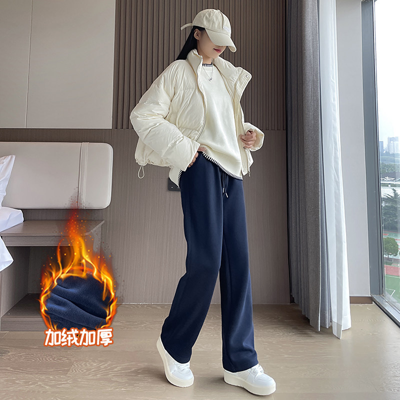 宝蓝色运动裤女春秋爆款2026年新款爆款宽松显瘦休闲卫裤阔腿裤子