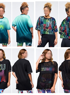 ZW新款健身服瑜伽休闲舞蹈服透气短袖上衣圆领 354 1110 128 1098
