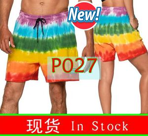 ZW健身服瑜伽休闲运动服短裤花裤高质彩虹色扎染工艺纯棉中裤 027