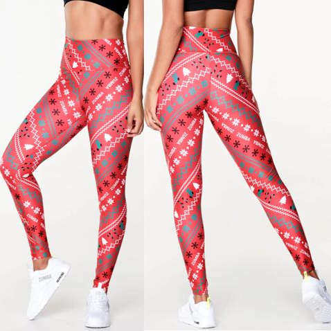 ZW尊圣诞款健身服舞蹈服跑步运动休闲紧身裤弹力裤 202