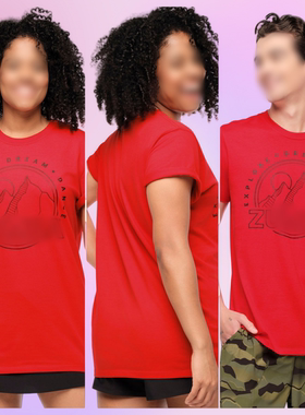 ZW运动服休闲服健身服男女上衣瑜伽服T恤红色男女短袖纯棉 237