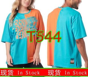 544 ZW尊牌现货健身瑜伽休闲运动服跑步上衣短袖 T恤拼色 011 026