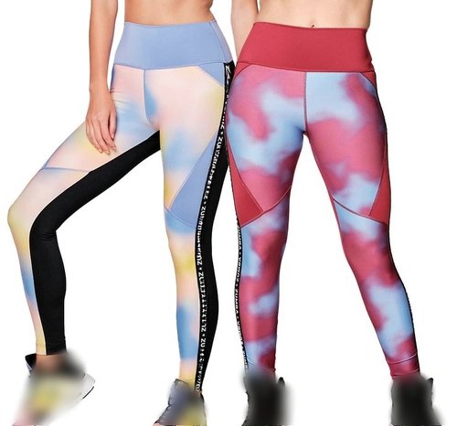 ZW健身服尊现货跳操舞蹈服跑步运动休闲紧身裤弹力长裤扎染裤 260