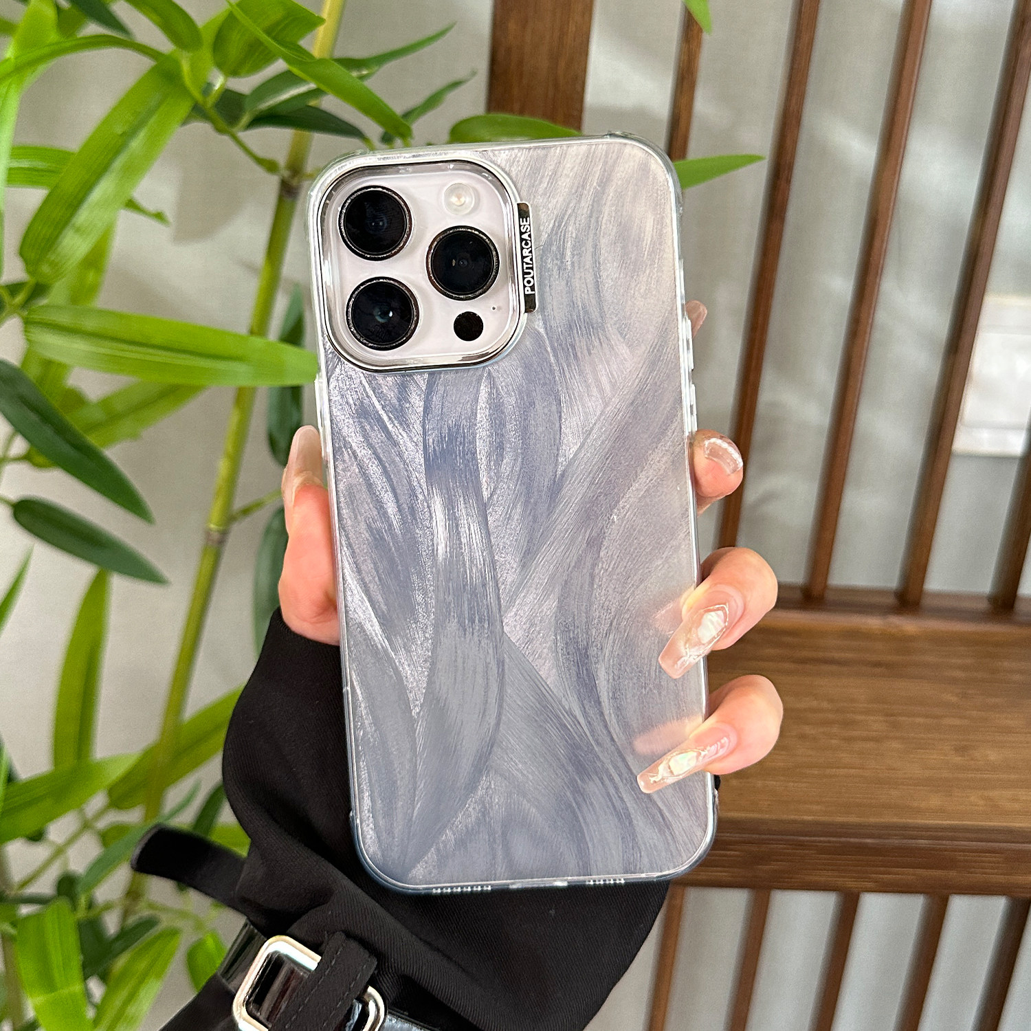 iphone系列苹果15pro手机壳适用promax羽纱纹14高级13外壳对孔max男士